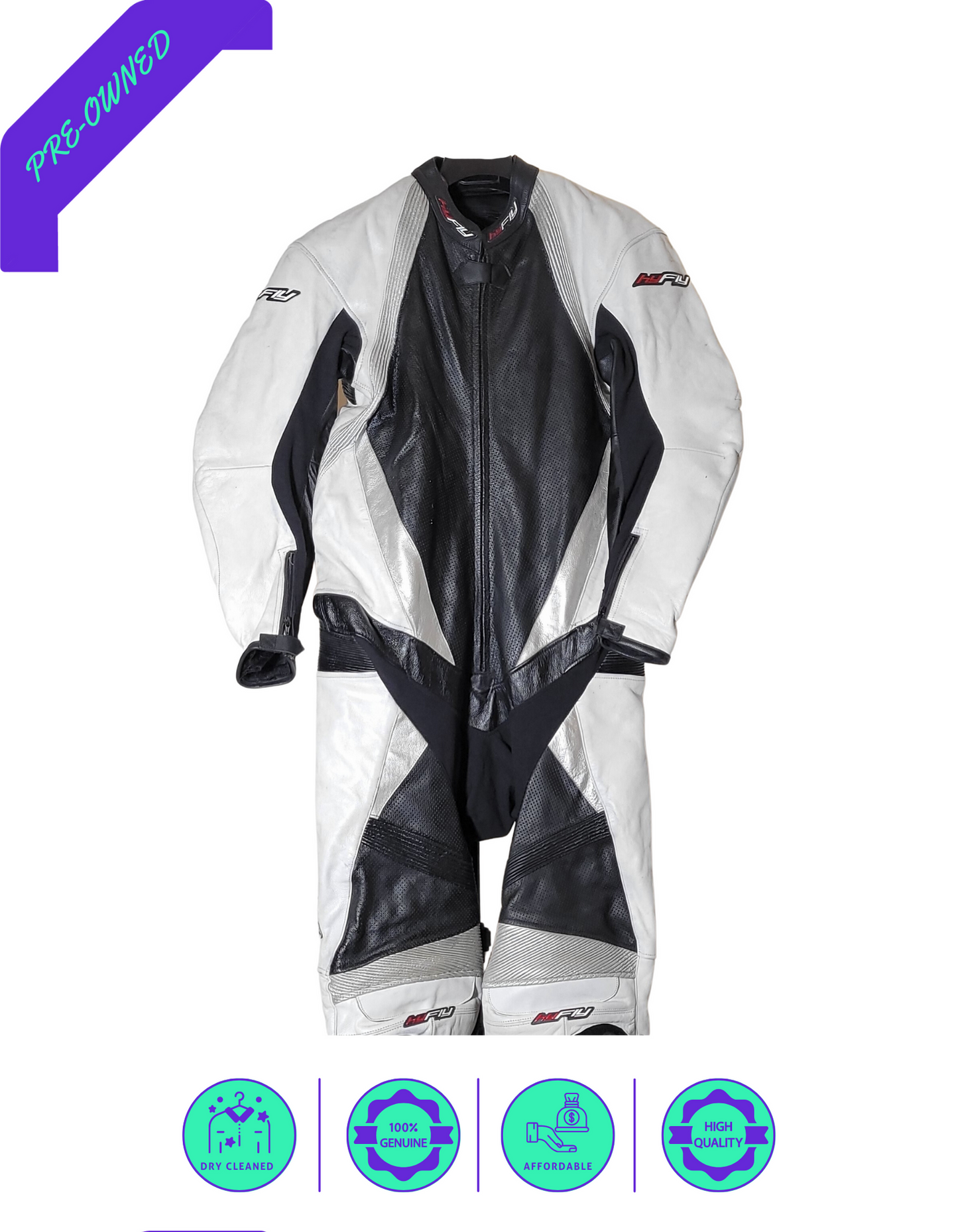 HY FLY I Men Racing Suit I 1-piece I Black/White I M