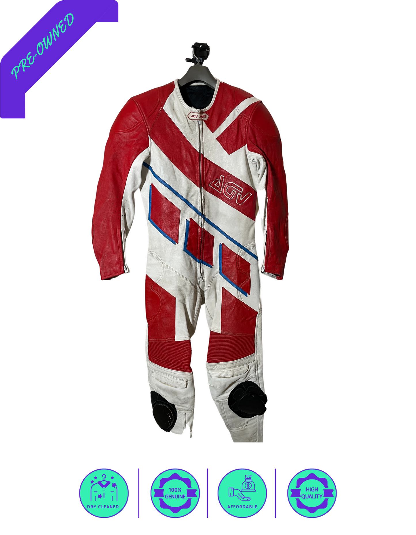 AGV I Unisex Racing Suit I 1-piece I Red/White I L