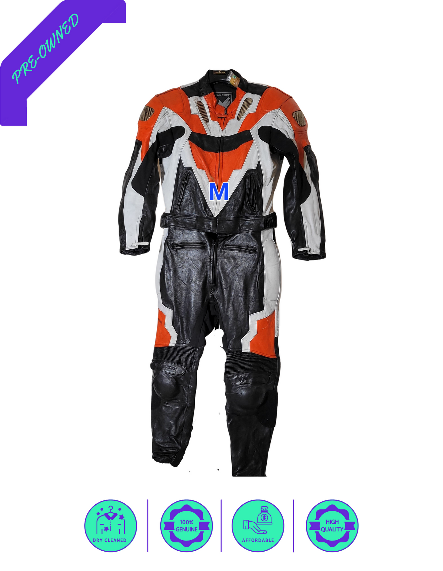 Frank Thomas I Men Racing Suit I 2-piece I Orange/Black