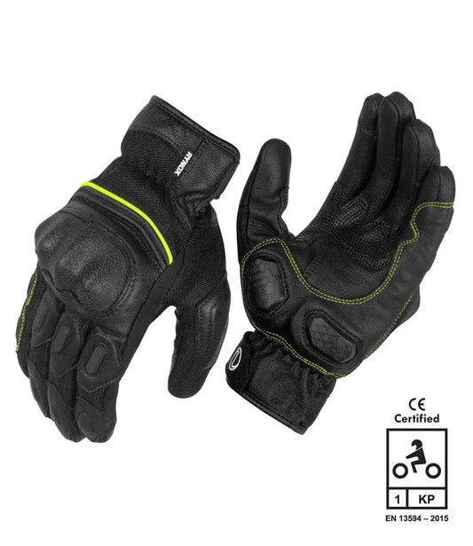 Rynox Tornado Pro 3 Motorcycle Gloves (Balck - Fluo)